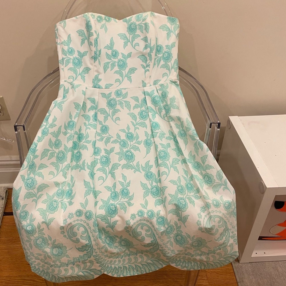 NWT J.McLaughlin strapless scallop hem dress- MALIBU SCALLOP BEAUFORT DRESS